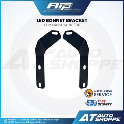 ATP LED Bonnet Mounting Bracket Plug & Play Steel Black Powder Coated
