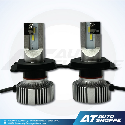 ATP LED Headlamp LED Pure White 6000K - 6500K (H4) Light Bulb (1 Pair)