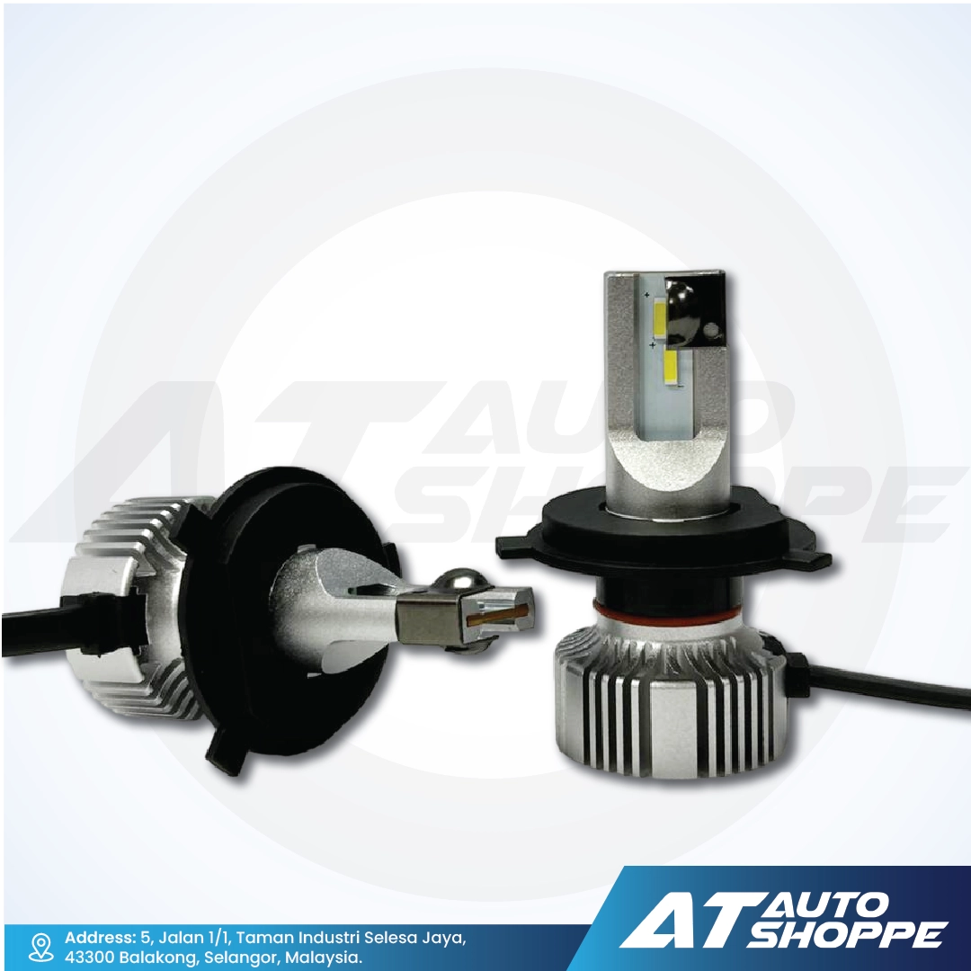 ATP LED Headlamp LED Pure White 6000K - 6500K (H4) Light Bulb (1 Pair)