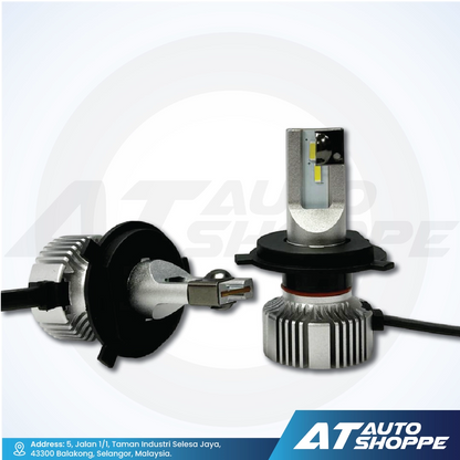 ATP LED Headlamp LED Pure White 6000K - 6500K (H4) Light Bulb (1 Pair)