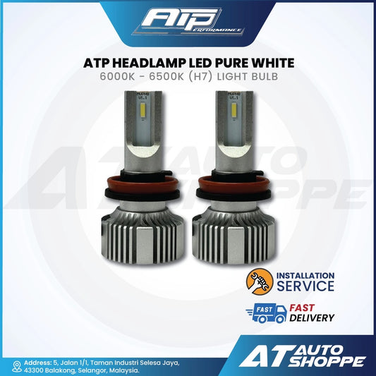 ATP LED Headlamp LED Pure White 6000K - 6500K (H7) Light Bulb (1 Pair)