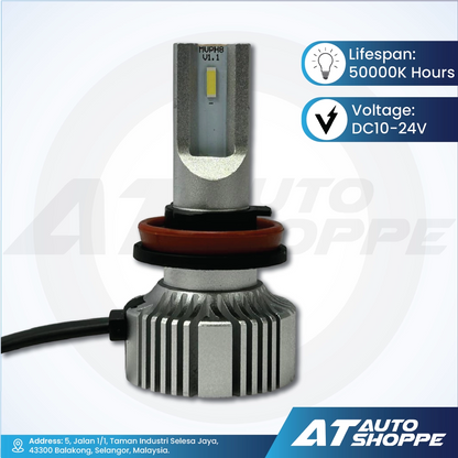 ATP LED Headlamp LED Pure White 6000K - 6500K (H7) Light Bulb (1 Pair)