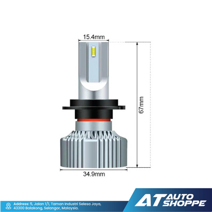 ATP LED Headlamp LED Pure White 6000K - 6500K (H7) Light Bulb (1 Pair)