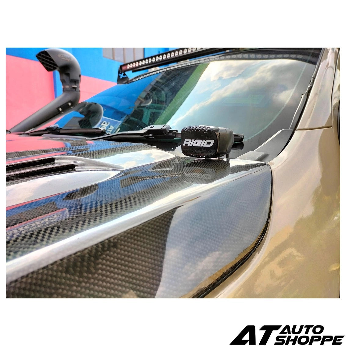 ATP LED Lamp Bonnet Mounting Bracket For Ford Ranger 2012-2021 T6 + T6, T7, T8, Wildtrak, Raptor 2.0