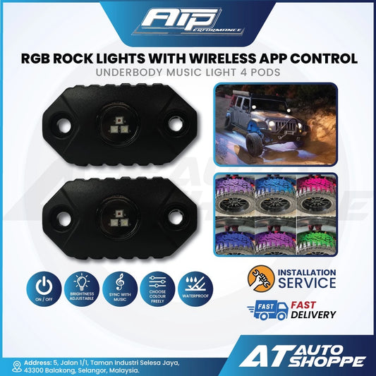 ATP RGB Rock Lights With Wireless App Control Underbody Music Light 4 Pods (4 Pieces)