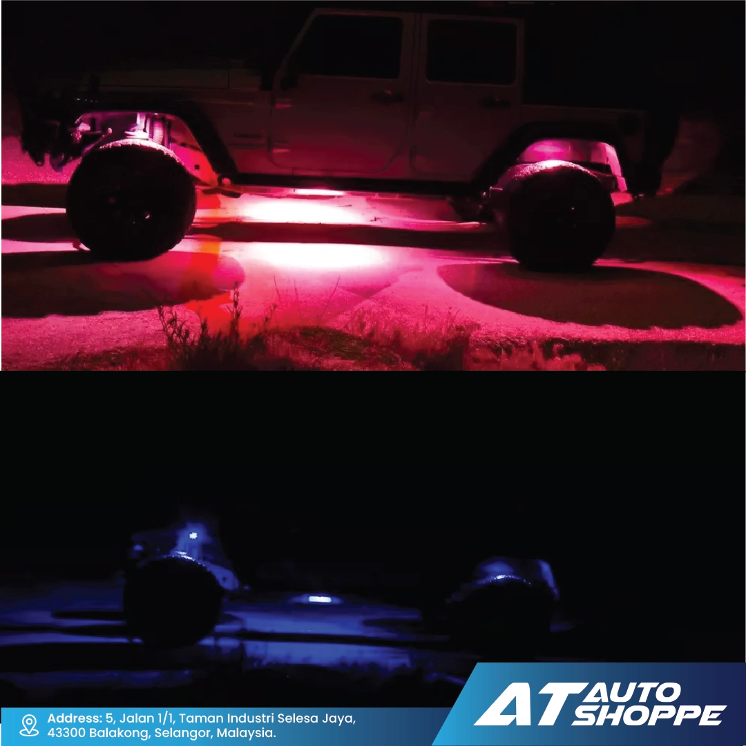 ATP RGB Rock Lights With Wireless App Control Underbody Music Light 4 Pods (4 Pieces)