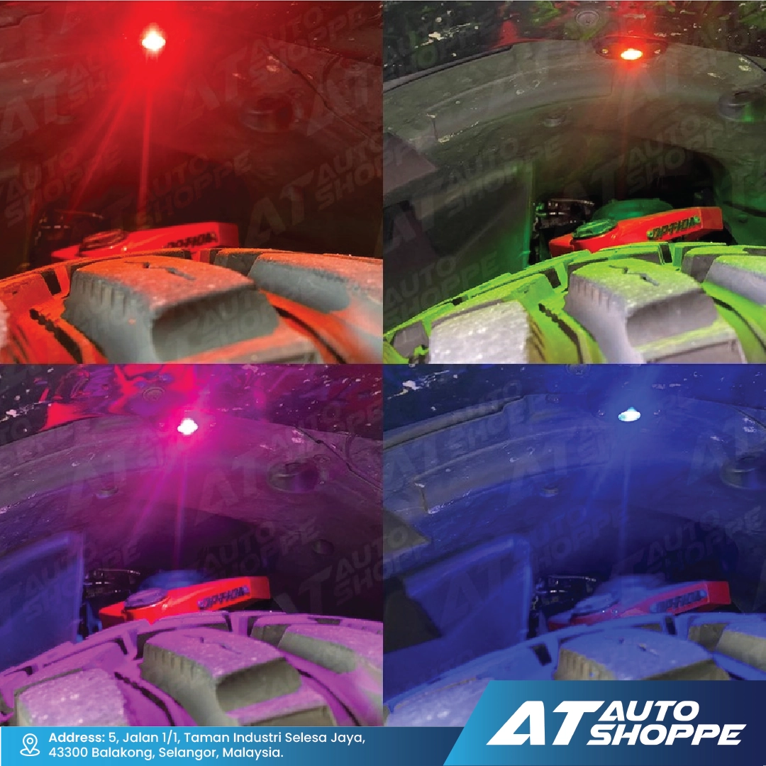 ATP RGB Rock Lights With Wireless App Control Underbody Music Light 4 Pods (4 Pieces)