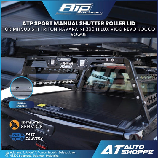 ATP Sport Manual Roller Shutter Lid For Mitsubishi Triton Navara NP300 Hilux Vigo Revo Rocco Rogue