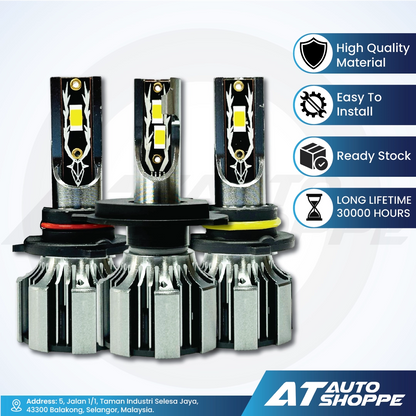 ATP T6 LED Headlight Bulb H1 H3 H4 H7 9005 9006 6000K 110W 16000LM Pair