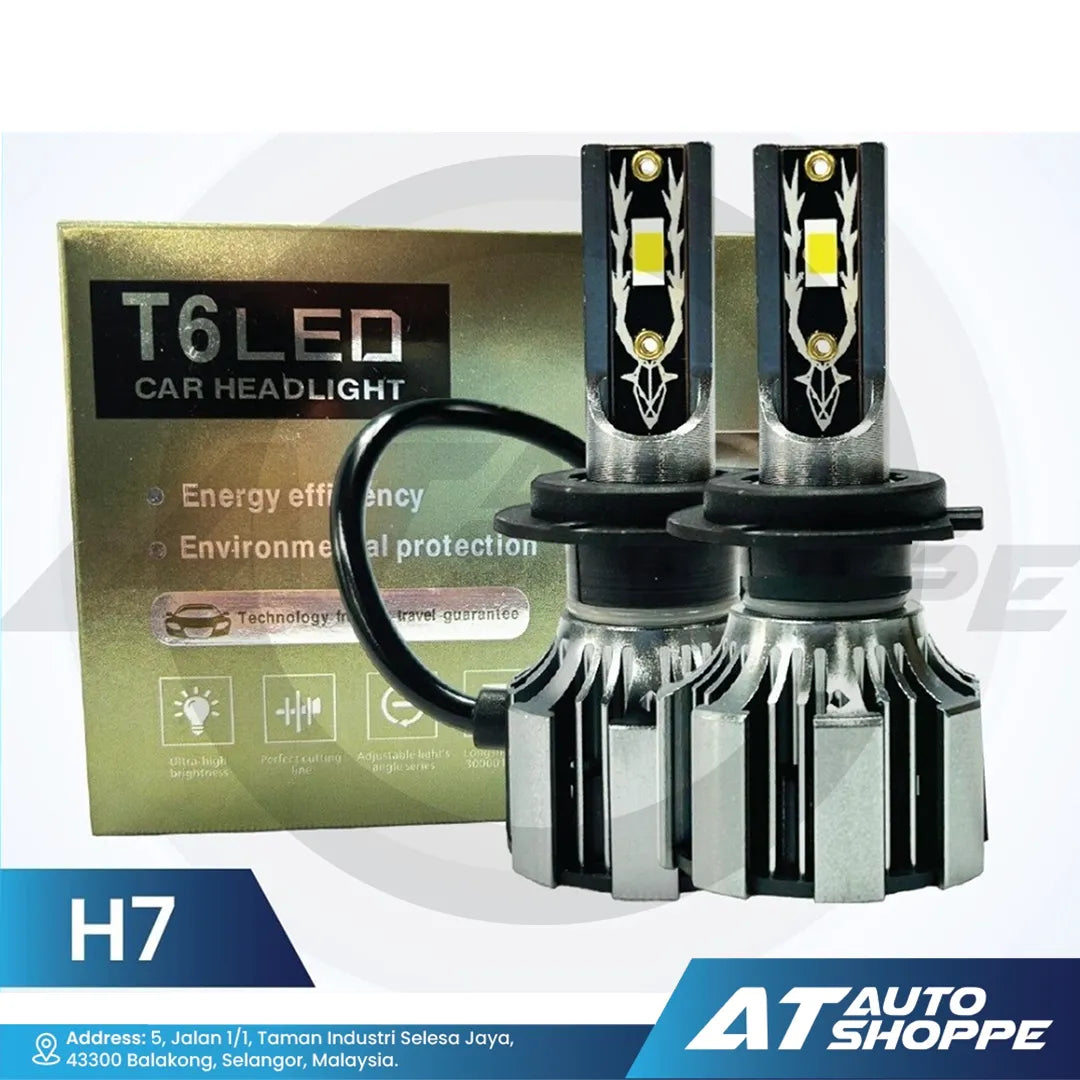 ATP T6 LED Headlight Bulb H1 H3 H4 H7 9005 9006 6000K 110W 16000LM Pair