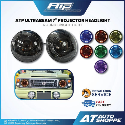 ATP Ultrabeam 7 Inch Projector Headlight Round Light (1 Pair)