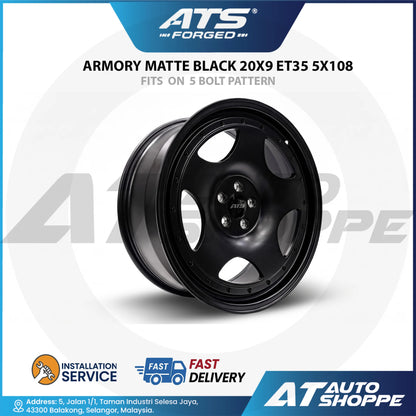 ATS Forged Armory Matte Black 20x9 ET35 5x108 (1 piece)
