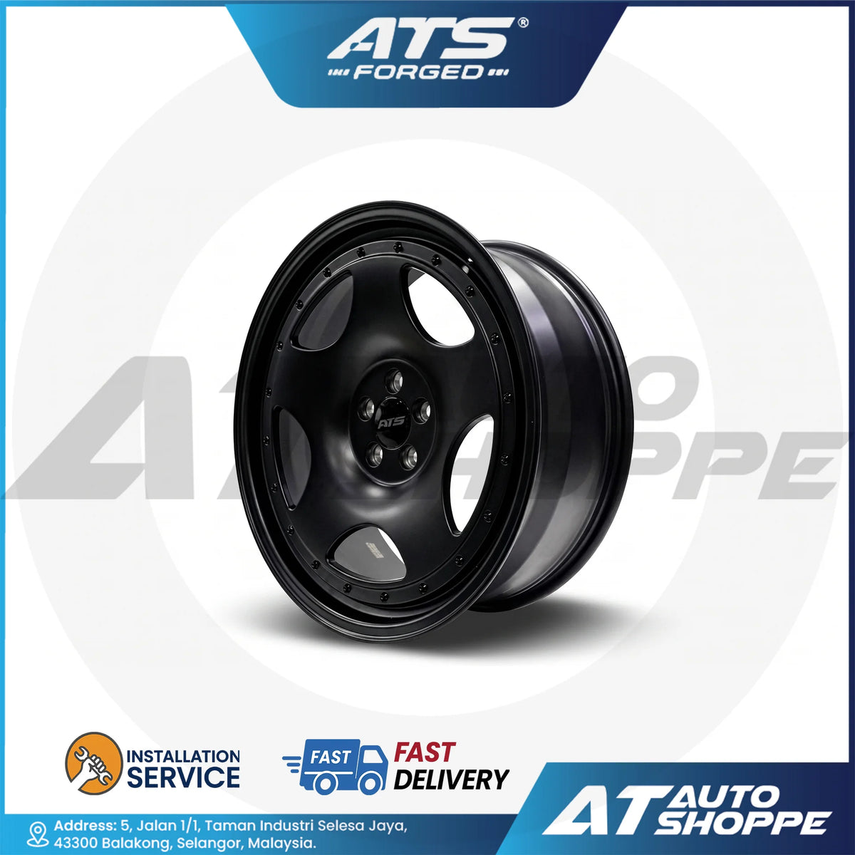 ATS Forged Armory Matte Black 20x9 ET35 5x108 (1 piece)