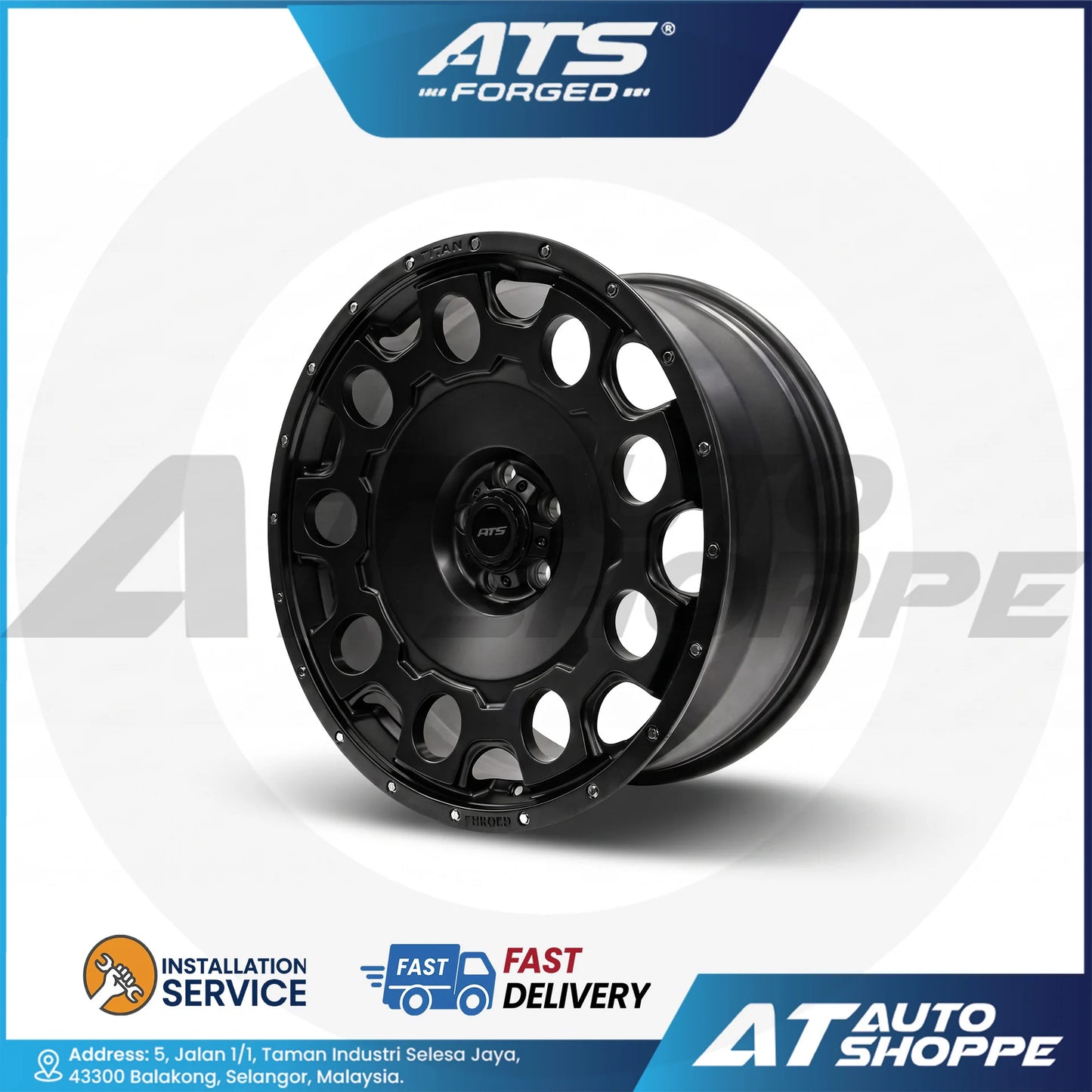 ATS Forged Titan Matte Black 20x9 ET35 5x108 (1 Piece)
