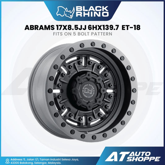 Black Rhino Abrams-Matte Gun Metal 17x8.5 ET-18 6x139.7 (1 Piece)