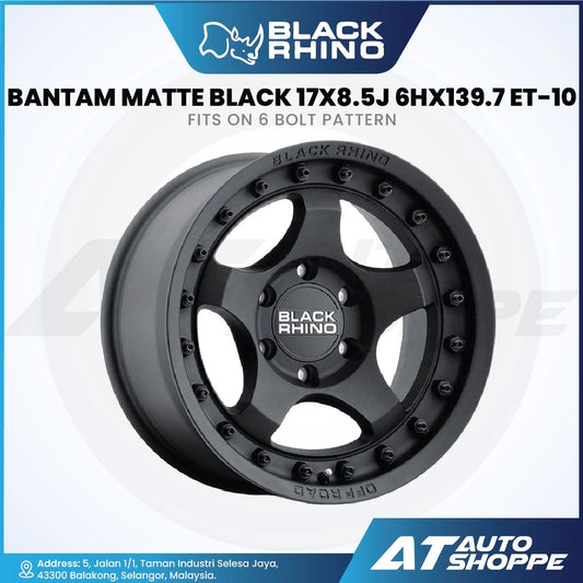 Black Rhino Bantam - Matte Black 17x8.5 ET-10 6x139.7 (1 piece)