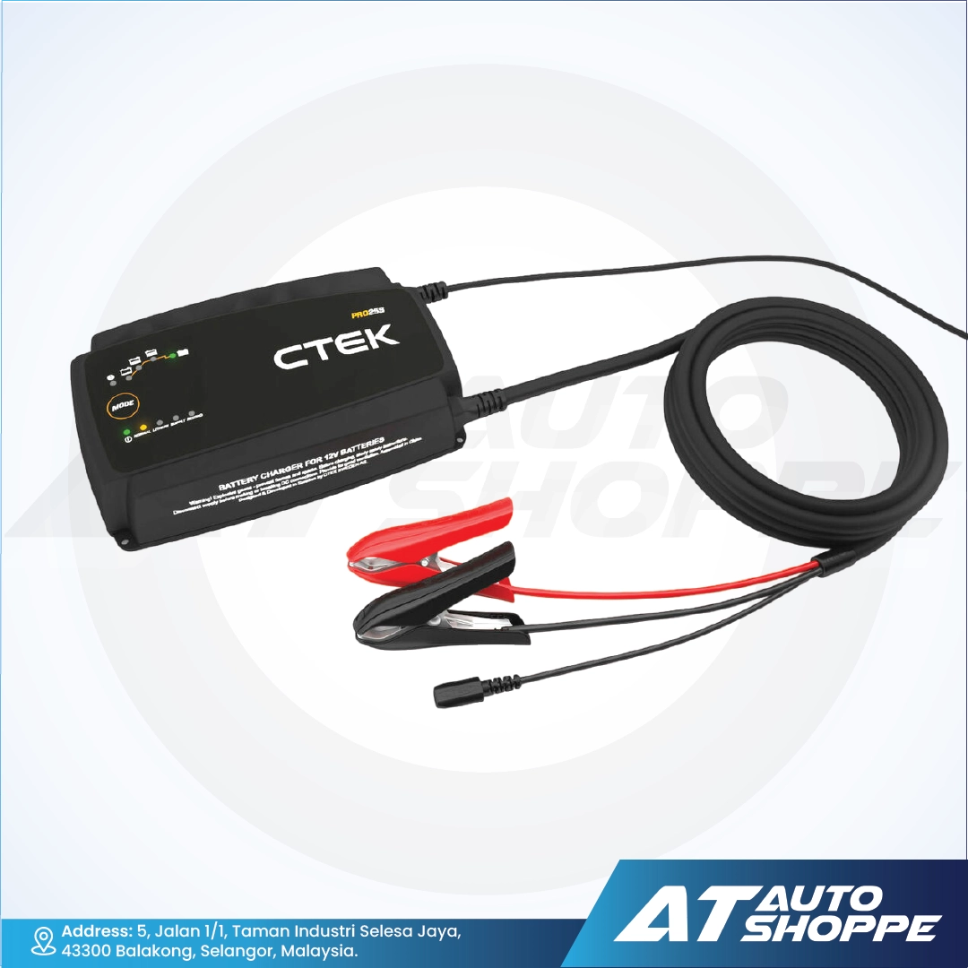 CTEK battery charger with cables on a white background