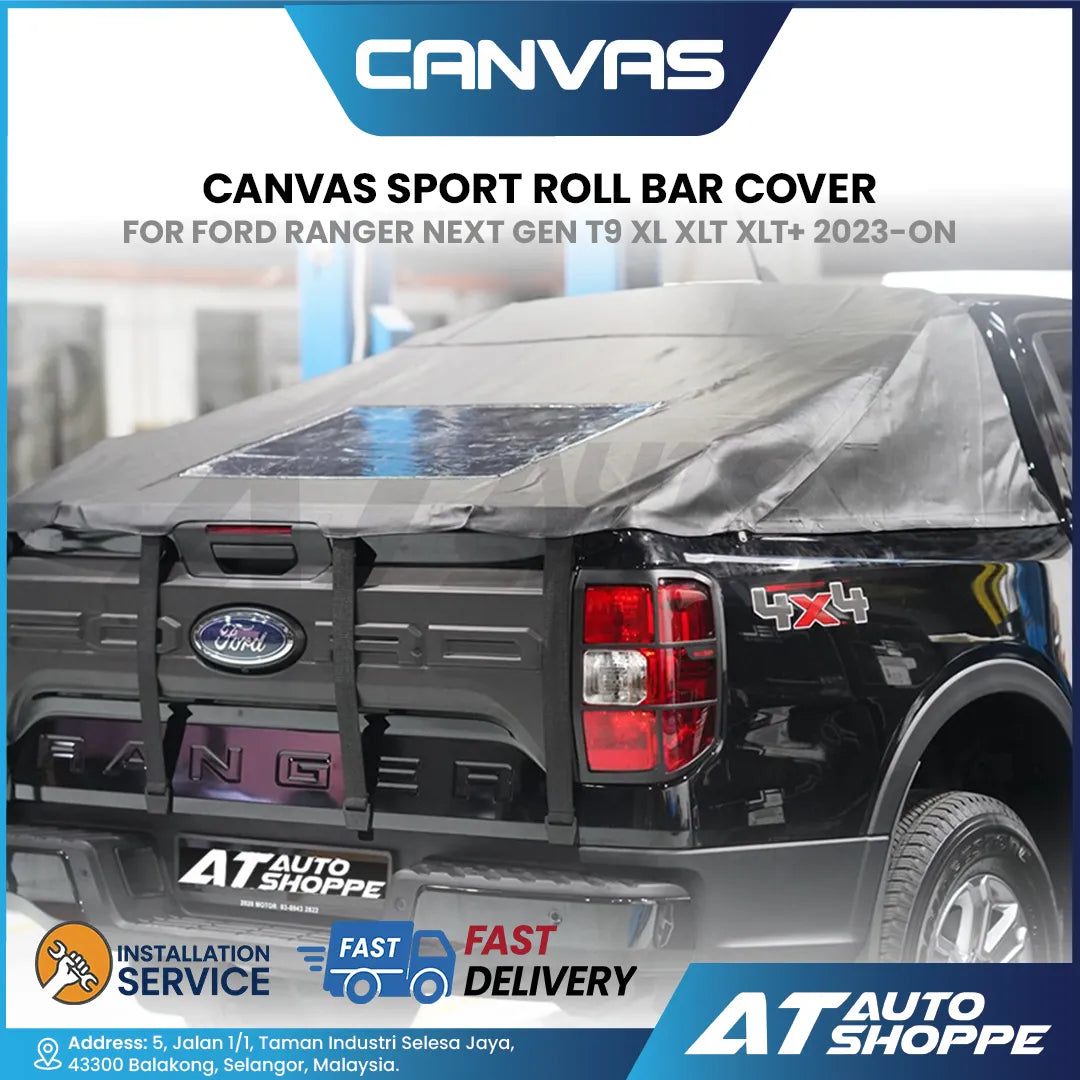 Canvas Sport Roll Bar Cover For Ford Ranger Next Gen T9 XL XLT XLT+ 2023-On