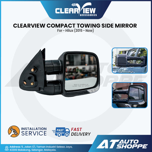 Clearview Compact Towing Mirrors for Toyota Hilux Revo Rocco Rogue (2015 - Current)