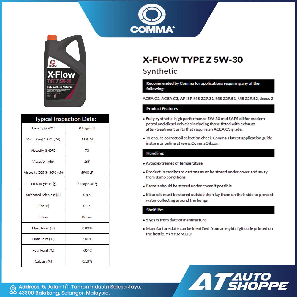 Comma Oil X-Flow Type Z 5W30 Advanced Fully Synthetic Engine Oil (4L)