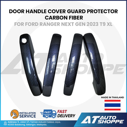 Door Handle Cover Guard Carbon Fiber For Ford Ranger Next Gen 2023 T9 XL (Made in Thailand)