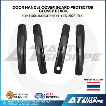 Door Handle Cover Guard Glossy Black For Ford Ranger Next Gen 2023 T9 XL (Made in Thailand)