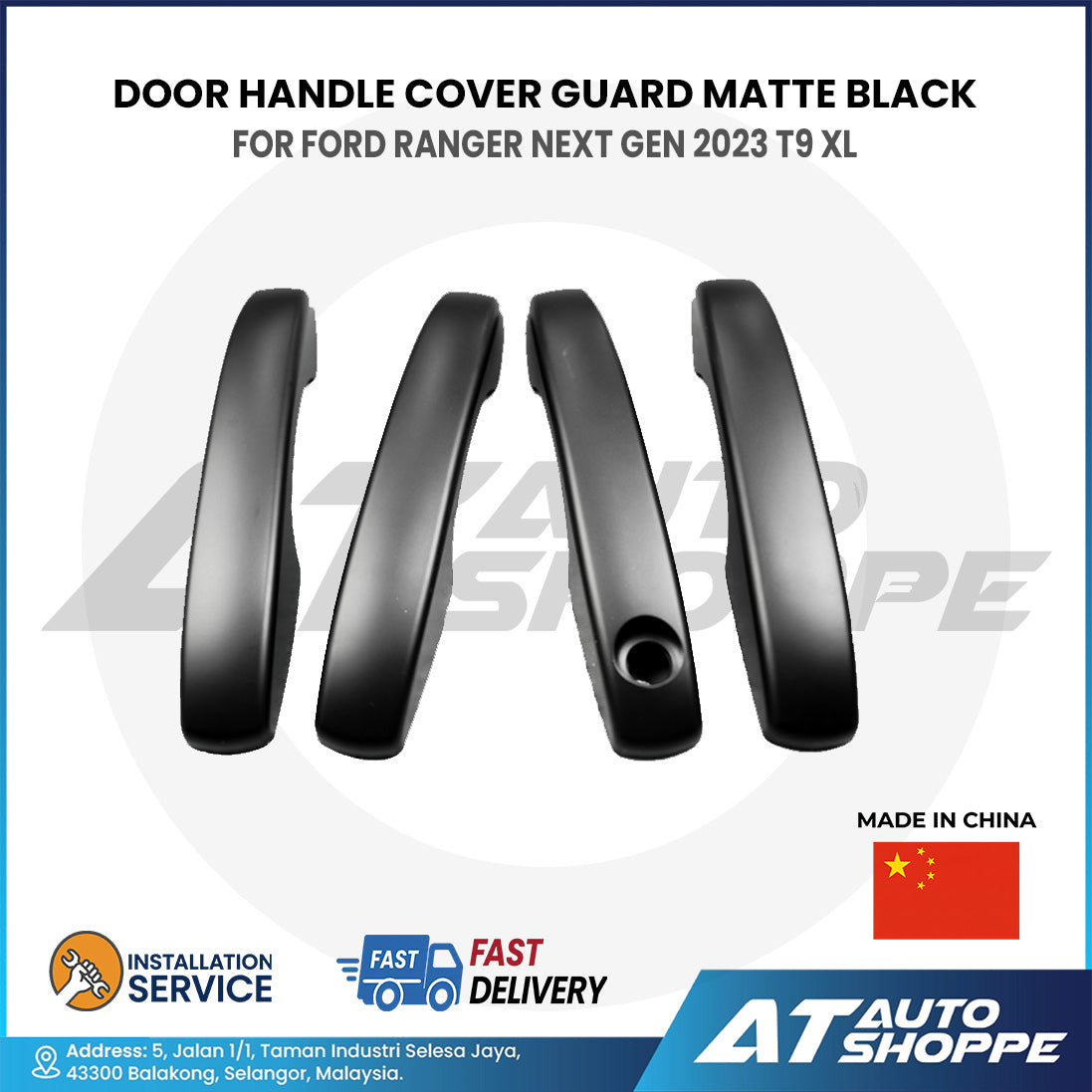Door Handle Cover Guard Matte Black For Ford Ranger Next Gen 2023 T9 XL (Made in China)