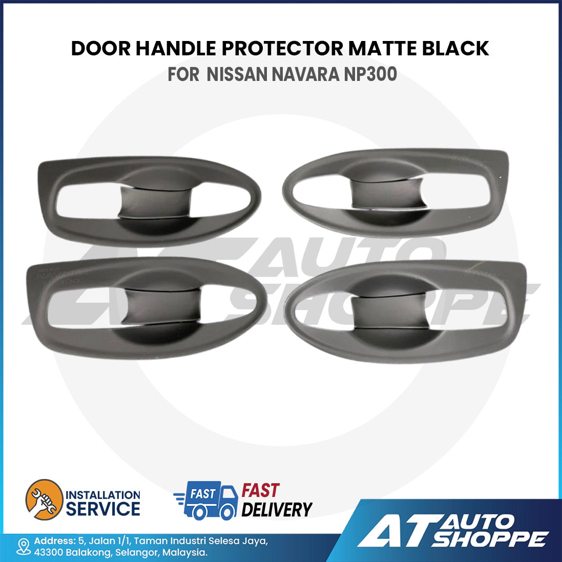 Door Handle Cover Guard Matte Black For Nissan Navara NP300