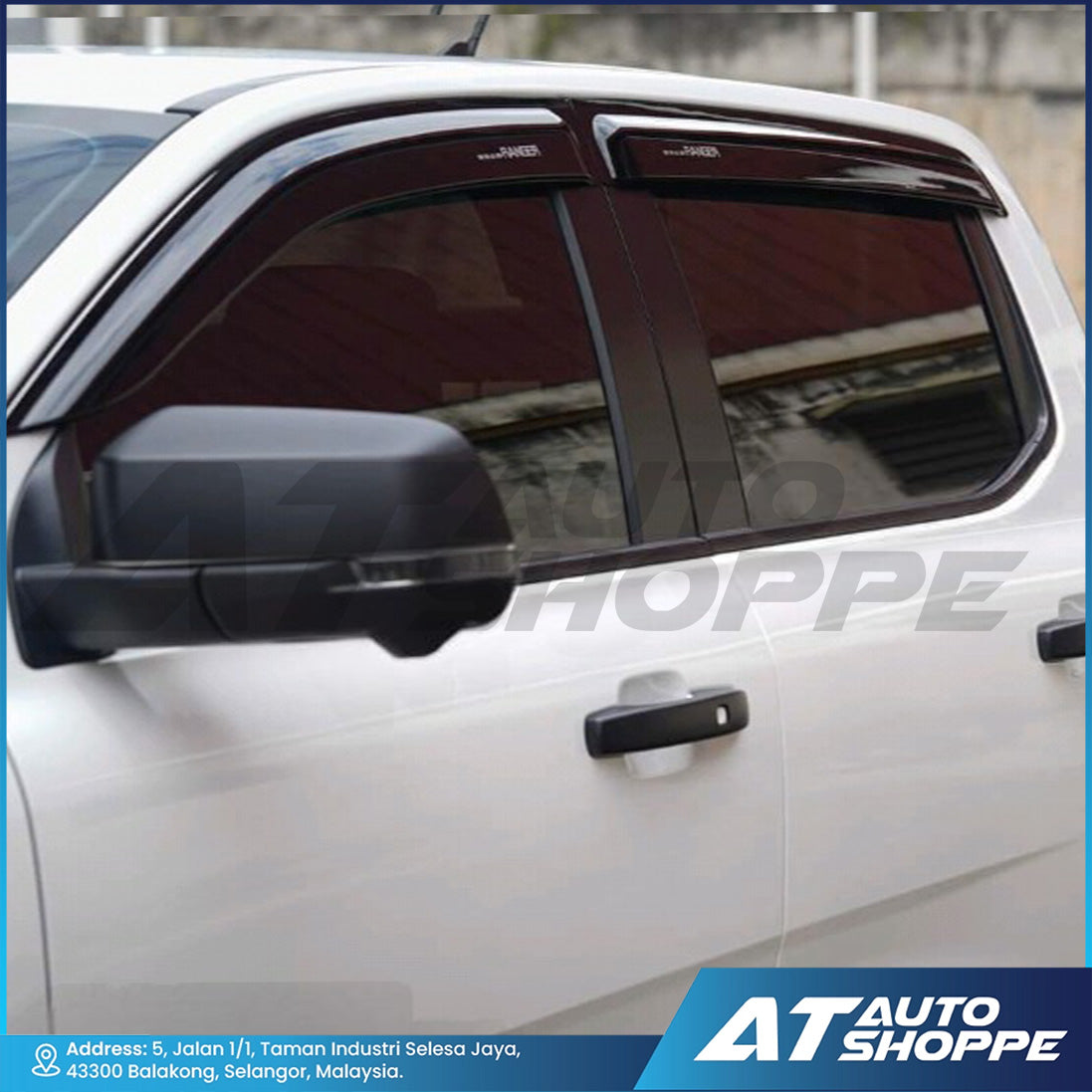 (Made in Thailand) Door Visor For Ford Ranger Next Gen 2023 T9 XL XLT XLT+ Wildtrak Raptor