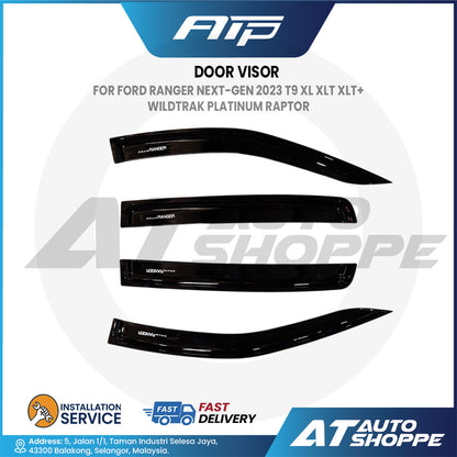 Door Visor Ford Ranger Next Gen 2023 T9 XL XLT XLT+ Wildtrak Platinum Raptor