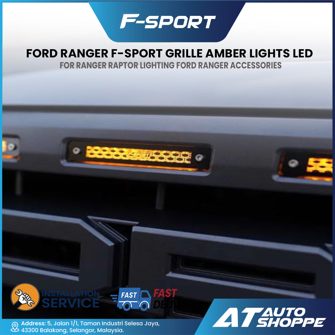 F-Sport Grille Amber Lights Led For Ford Ranger