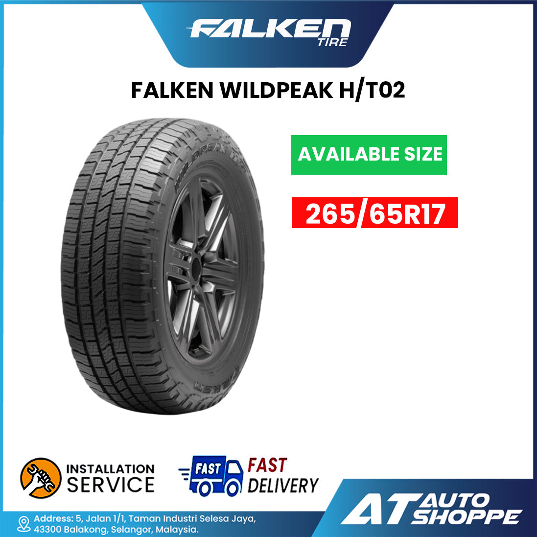 Falken Wildpeak H/T02 265/65R17 Highway Terrain Tyre (1 Piece)