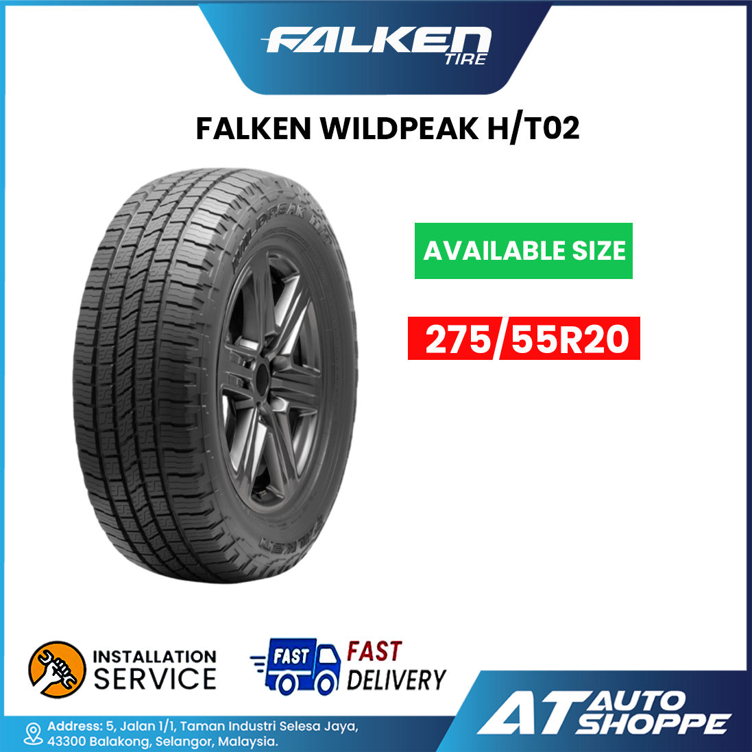 Falken Wildpeak H/T02 20in Highway Terrain Tyre (1 Piece)