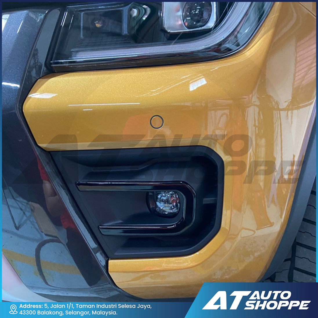 Foglamp Cover Guard Glossy Black For Ford Ranger Next Gen 2023 T9 Wildtrak (Made in Thailand)