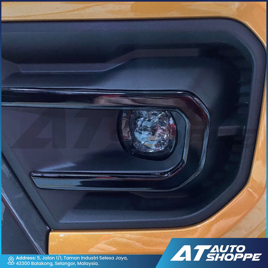 Foglamp Cover Guard Glossy Black For Ford Ranger Next Gen 2023 T9 Wildtrak (Made in Thailand)