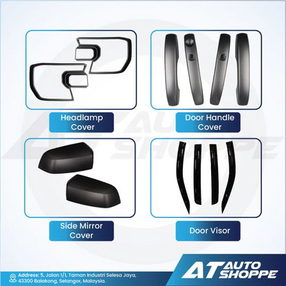 Ford Ranger Next Gen T9 2022-Current ABS Black Exterior Guard Covers