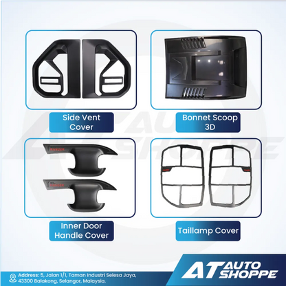 Ford Ranger Next Gen T9 2022-Current ABS Black Exterior Guard Covers