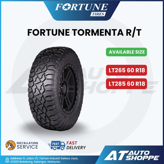 Fortune Tormenta R/T Rugged Terrain Tyre LT 265/60R18 LT285/60R18 (1 Tire)
