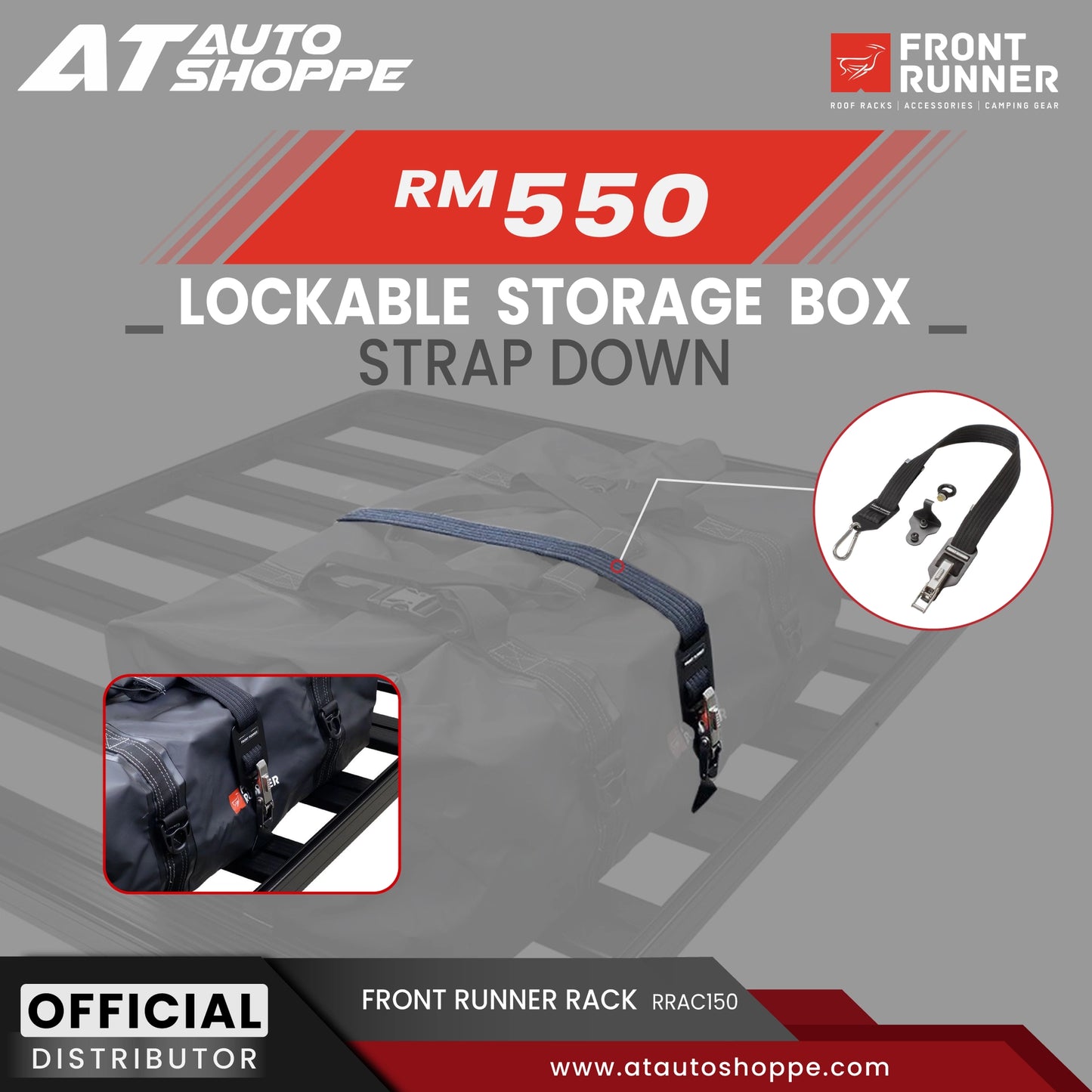 Front Runner Lockable Storage Box Strap Down (RRAC150)