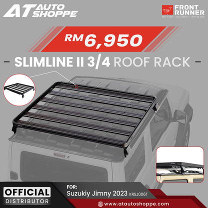 Advertisement for Slimline II 3/4 roof rack with pricing and branding details.