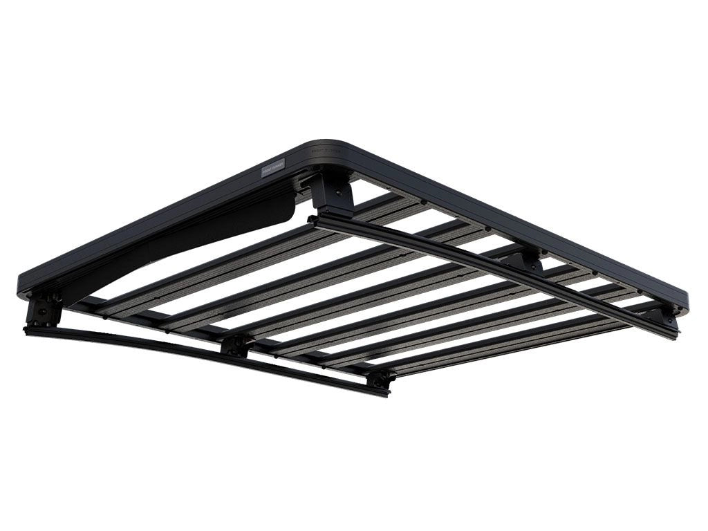 Black metal roof rack on a white background