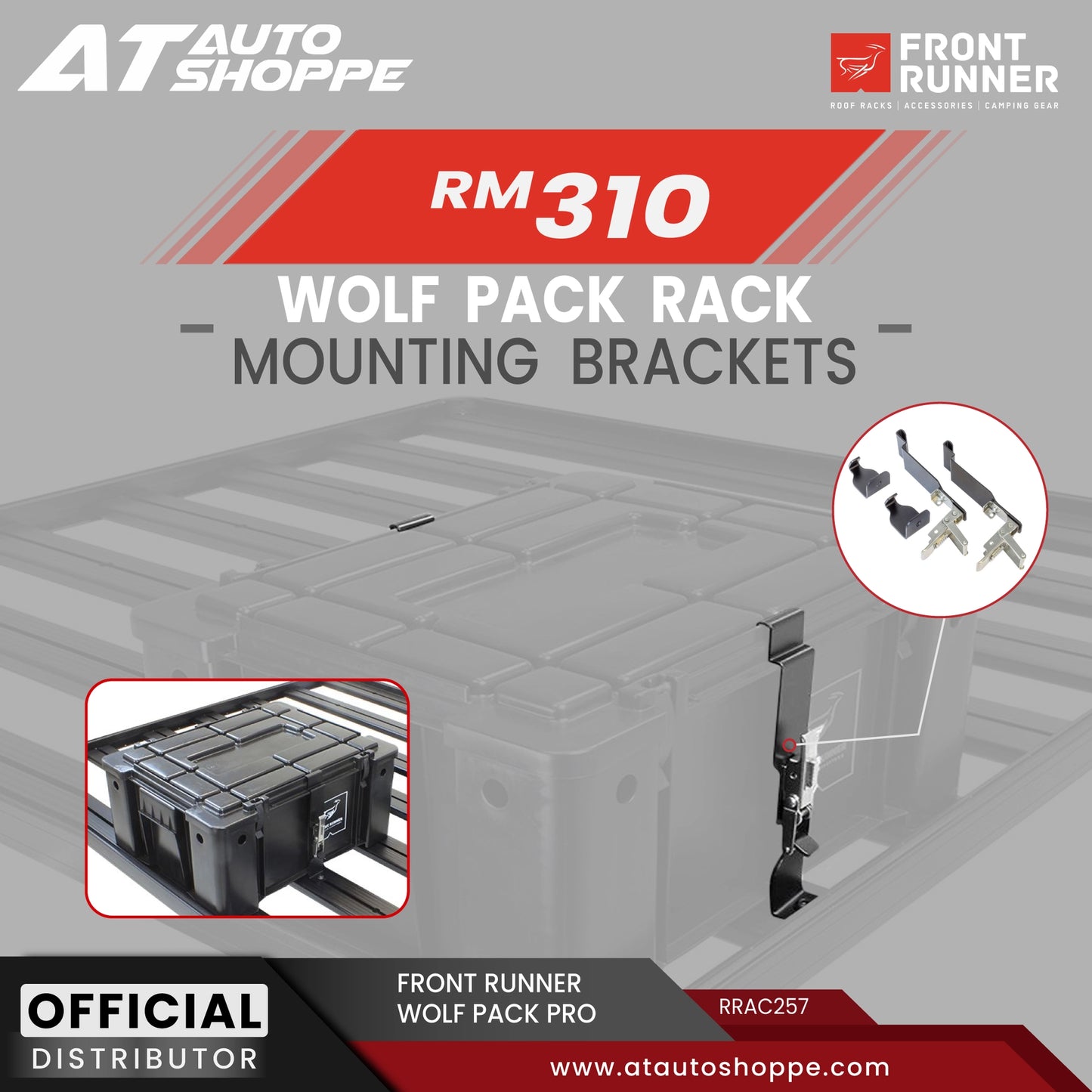 Front Runner Wolf Pack Rack Mounting Brackets (RRAC202)