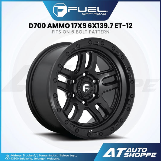 Fuel Off Road Ammo-Matte Black 17x9 ET-12 6x139.7 (1 Piece)