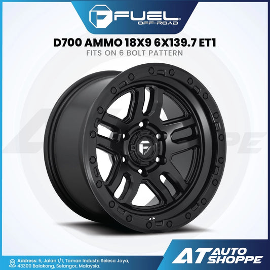 Fuel Off Road Ammo-Matte Black 18x9 ET1 6x139.7 (1 Piece)