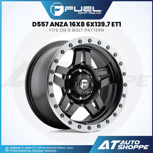 Fuel Off Road Anza-Matte Black/Anthracite Lock Ring 16x8 ET1 6x139.7 (1 Piece)