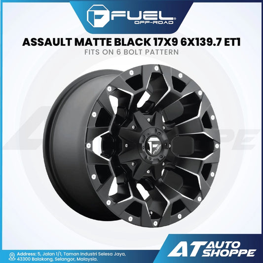 Fuel Off Road Assault-Matte Black Milled 17x9 ET1 6x139.7 (1 Piece)