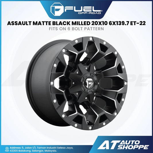 Fuel Off Road Assault-Matte Black Milled 20x10 ET-22 6x139.7 (1 Piece)