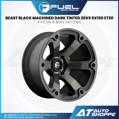 Fuel Off Road Beast-Black Machined Dark Tint 20x9 ET20 5x150 (1 Piece)