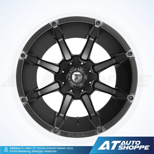 Fuel Off Road Coupler-Matte Black Machined DDT 20x12 ET-44 6x139.7 (1 Piece)