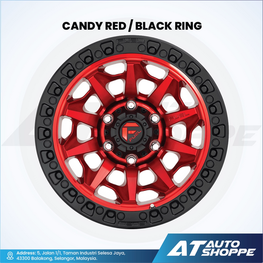 Fuel Off Road Covert-Candy Red / Black Ring 20x9 ET1 6x139.7 (1 Piece)